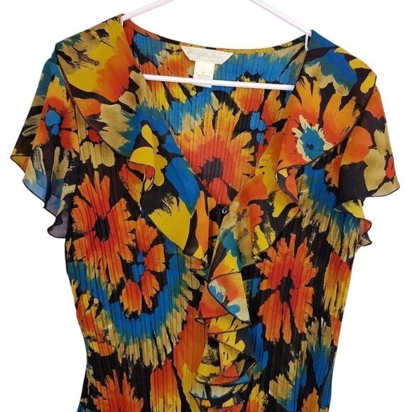 New York City design pleated shirt M - Picture 2 of 2